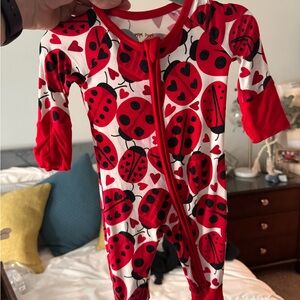 Little Sleepies Red Ladybug Kids Pajama Footies